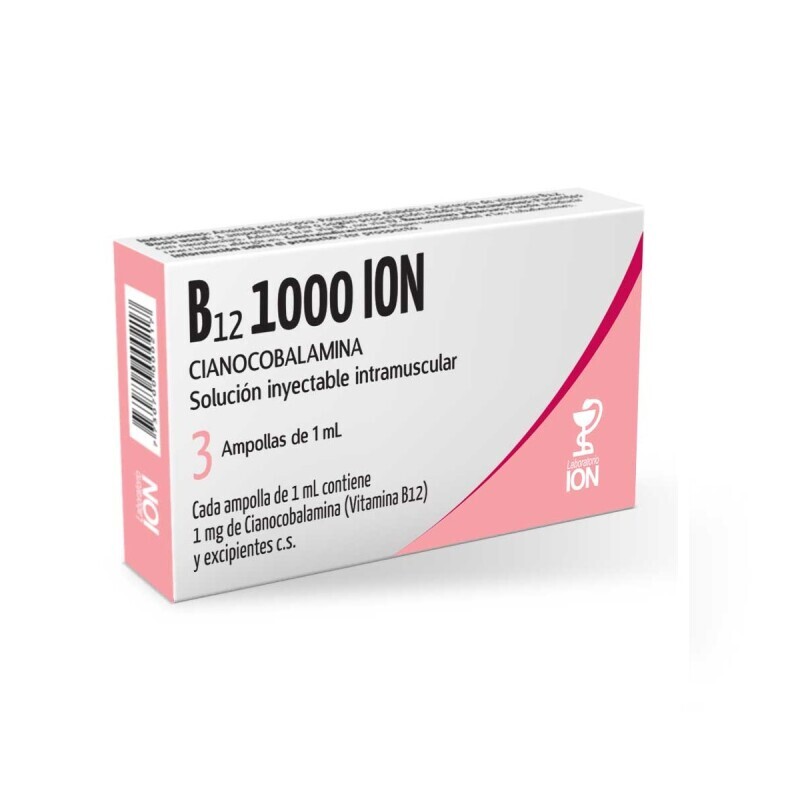 B 12 1000 Iny 3 Ampolla 1 Cc B 12 1000 Iny 3 Ampolla 1 Cc