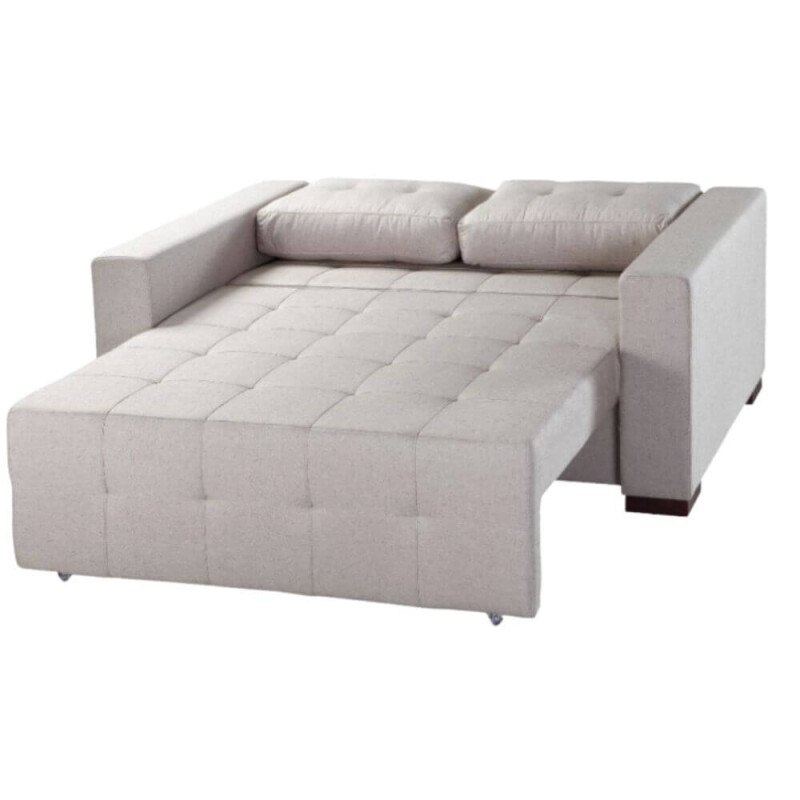 Sofá Cama Torres Reclinable 1.80m | Eucalipto Certificado CARB | Cama 1.90x1.40m Beige claro