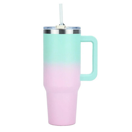 Vaso Térmico Con Sorbito 1.2lts Acero Inoxidable Rosa-Celeste