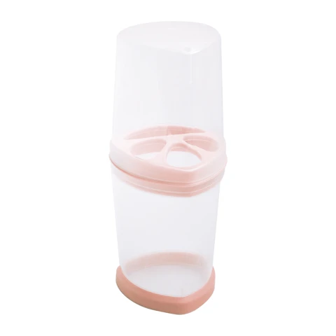 Portacepillo Plástico con Tapa 21 x 8,5 cm ROSA CLARO