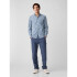 V-LS SLIM STRETCH POPLIN BASIC DOCKSIDER BLUE GINGHAM