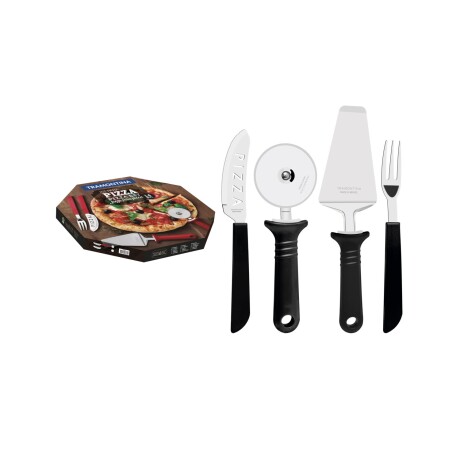 Juego de 14 utensilios para pizza Tramontina acero inoxidable Negro