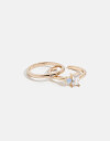 Sets Anillos Strass Set De Anillos Con Cubic - Dorado