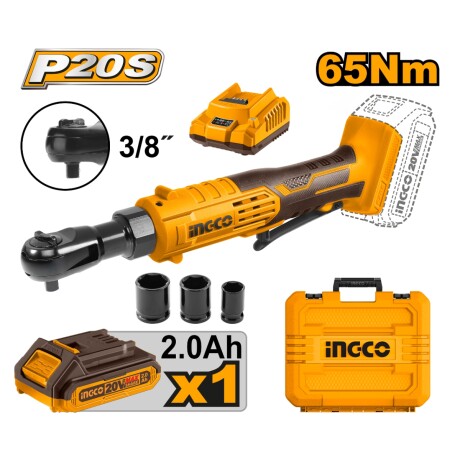 Llave Criquet 20V P20S Ingco con Batería Cargador y Valija CDRLI2060152 001
