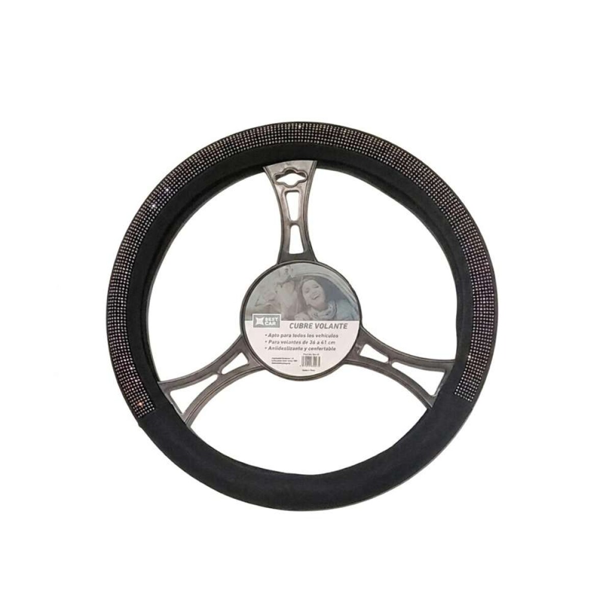 Cubrevolante Color Negro - Con Brillos 