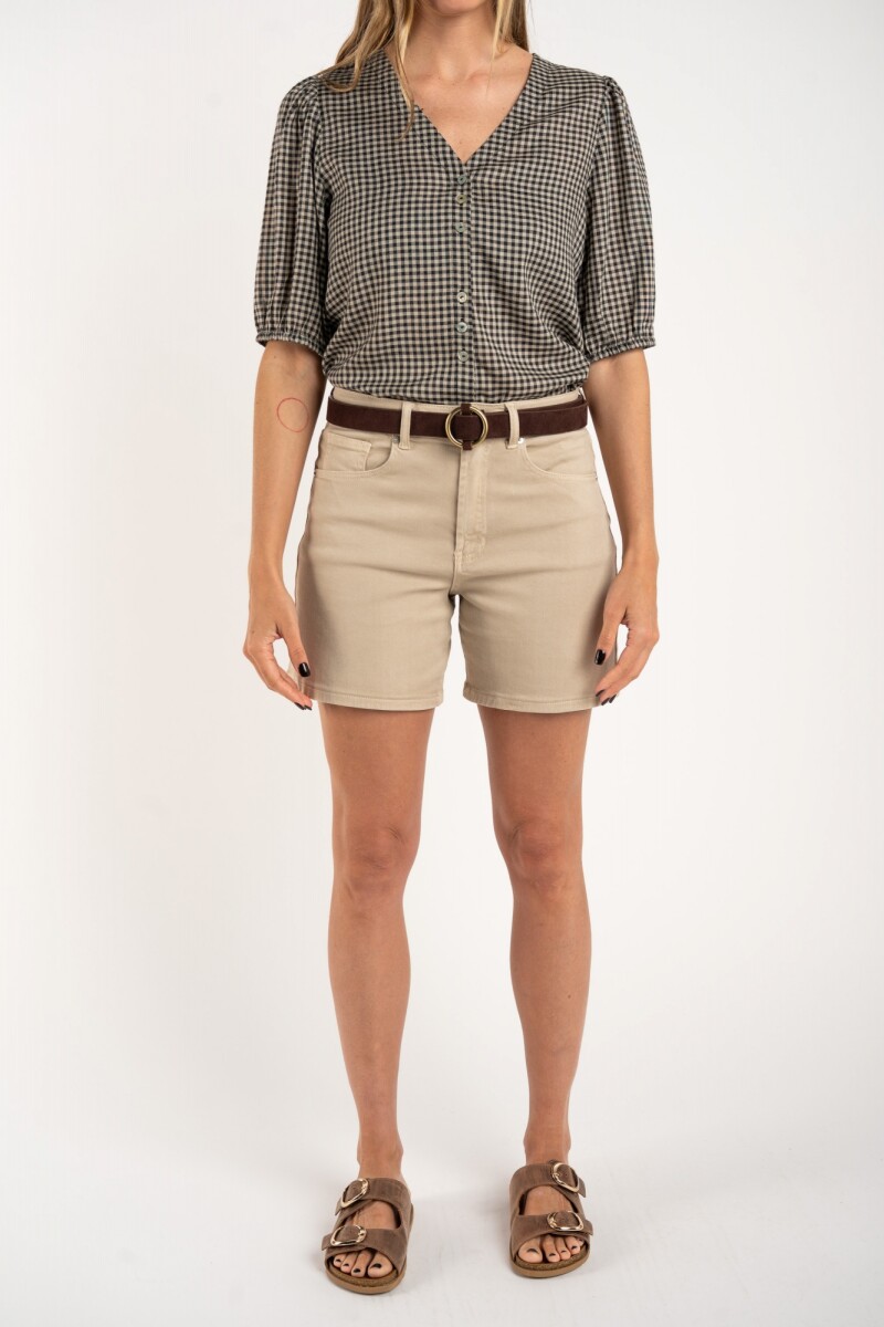 Blusa Gingham Negro