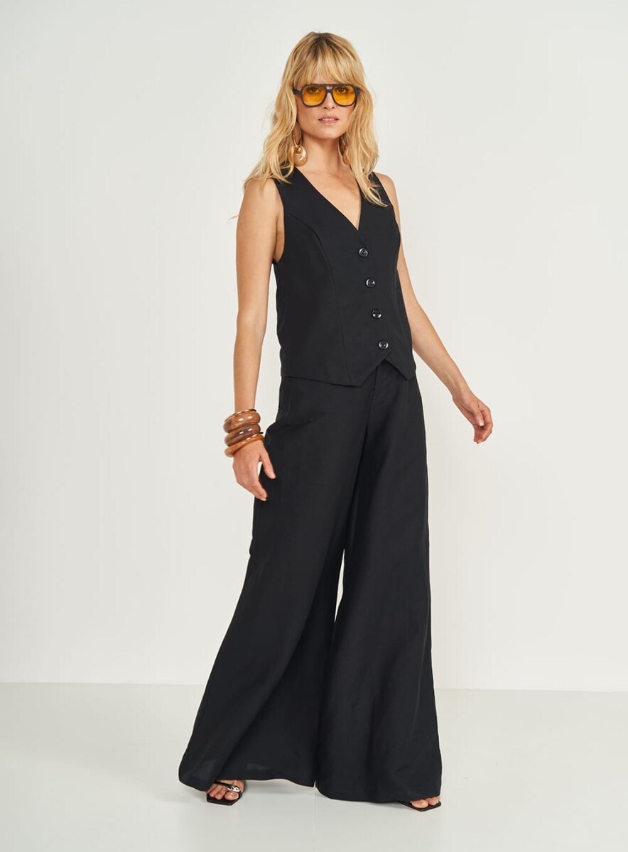 Pantalon con lino Siena - Negro 