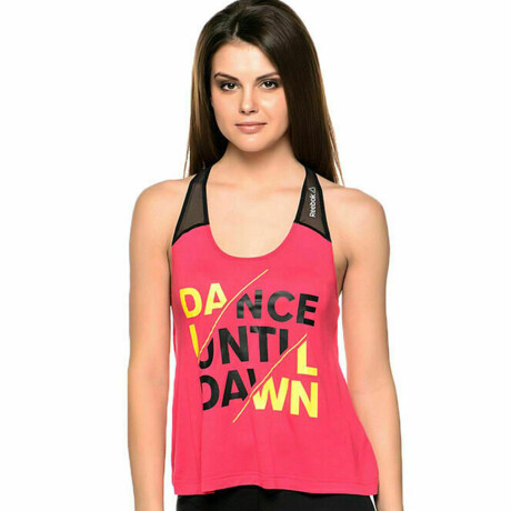 Musculosa Reebok Para Mujer DF Graphic Deportes Yoga Danza Rosa