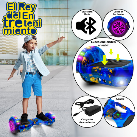 Hoverboard Skate Eléctrico + Control + Silla + Conos Azul