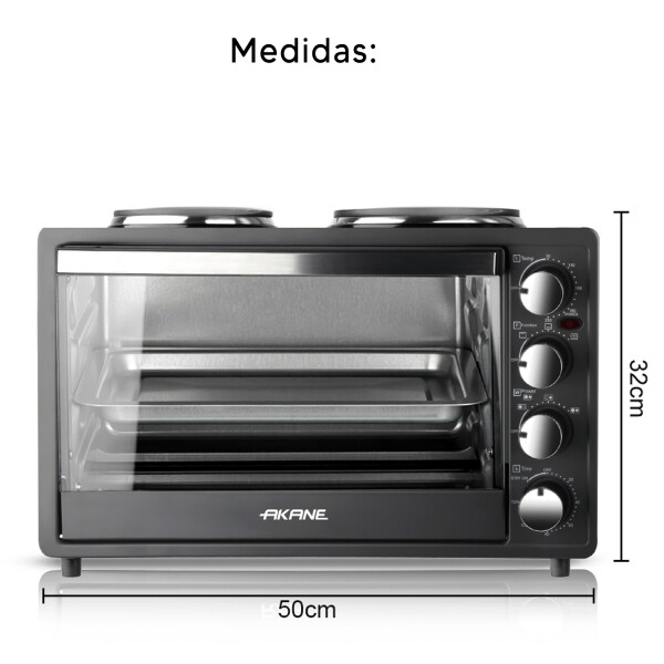 Horno Eléctrico 30 L Con 2 Discos A.81051 HORNO ELECTRICO 30L AKANE C/ANAFE 81051