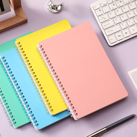 Cuaderno tamano A5 con renglones de 80 hojas color pastel Rosado