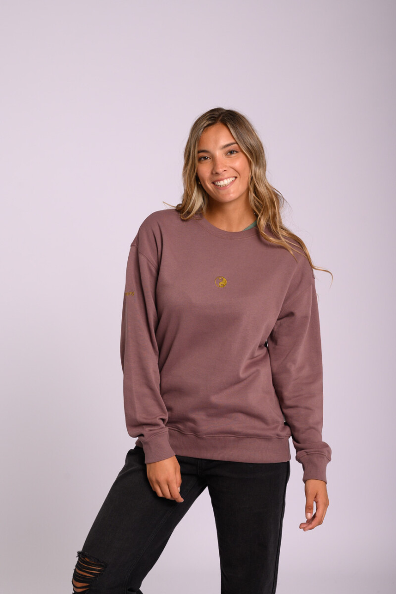 Buzo felpa oversize - Estampa bordada Violeta
