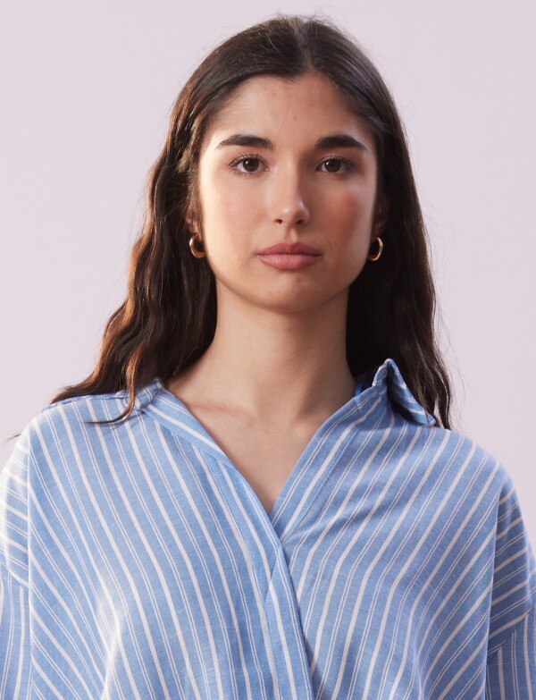 Blusa Cruzada AZUL/MULTI