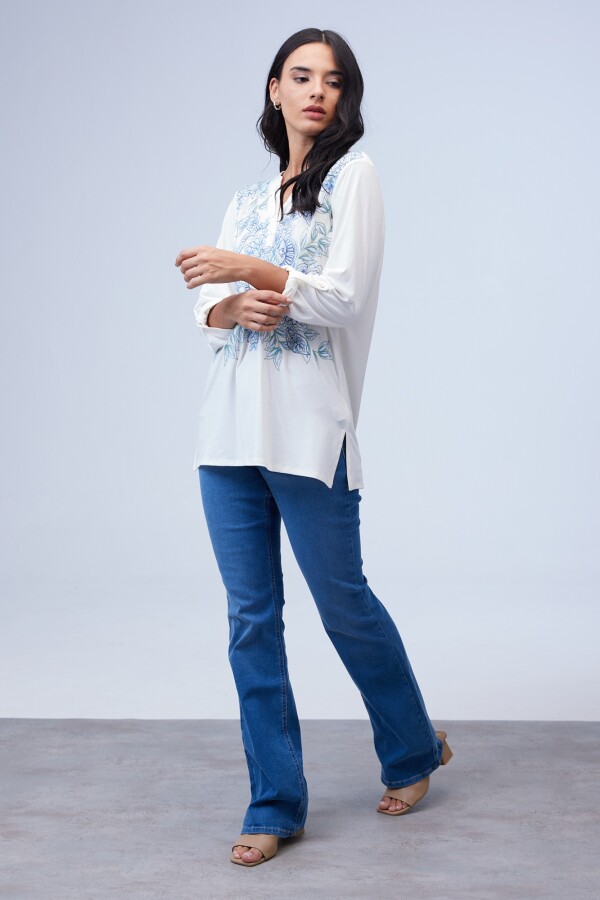 Blusa Bordada CRUDO/MULTI