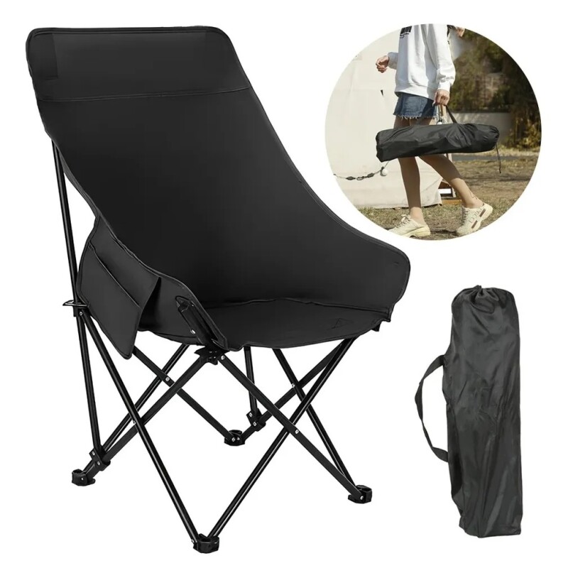 Silla Moon Chair Plegable Reforzada NEGRO