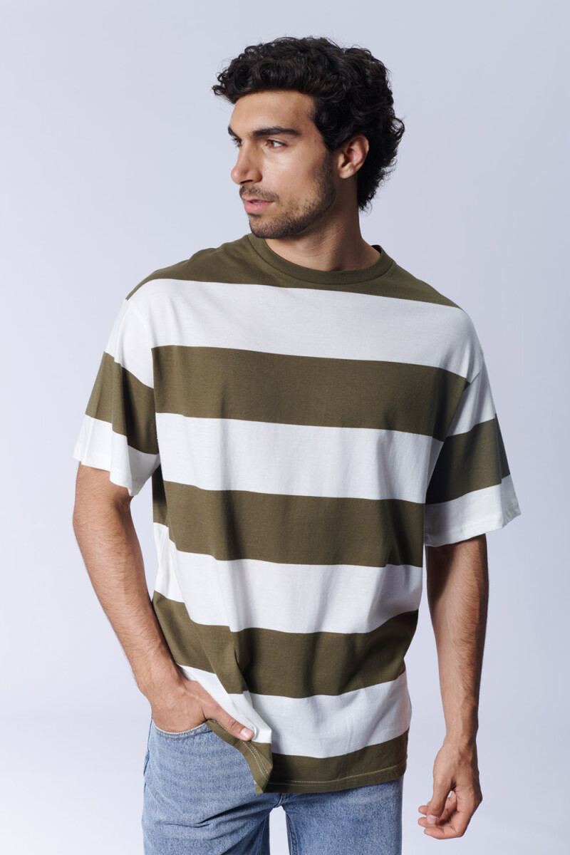 Remera rayas Verde