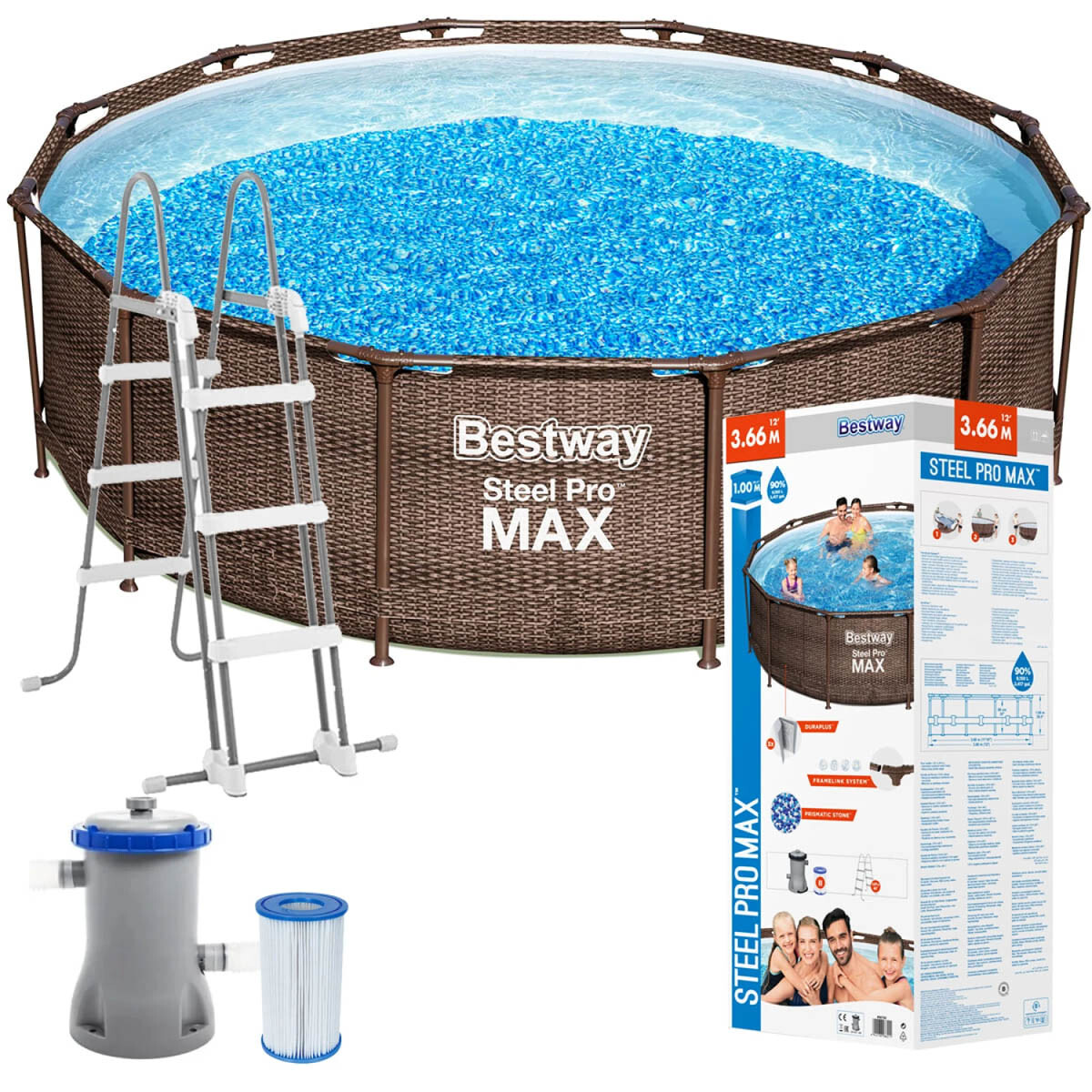 Piscina Bestway 9150 L Rattan Estructural 366x100 - Bsw056709 
