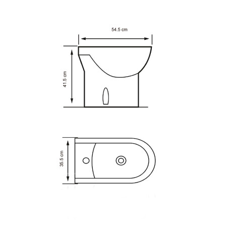 Bidet Blanco Brillo Con Transferencia Malawi 54.5X41.5X35.5 000