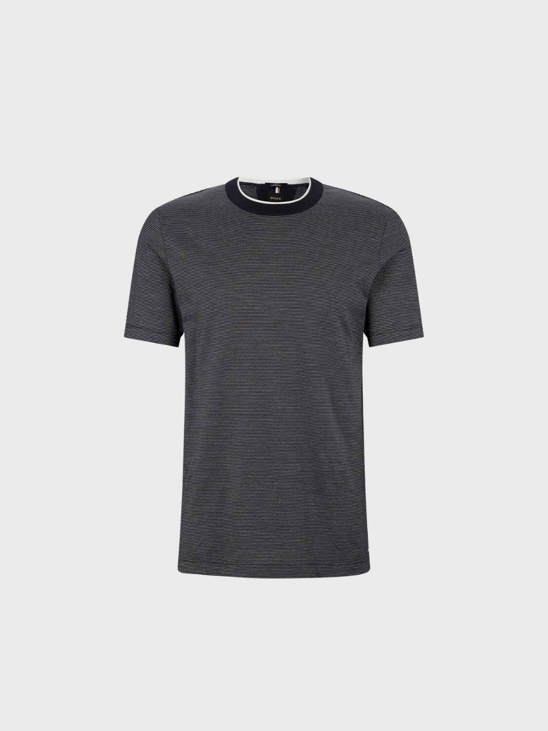 BOSS -Remera de algodón y seda slim fit, T-Tribel 66 0