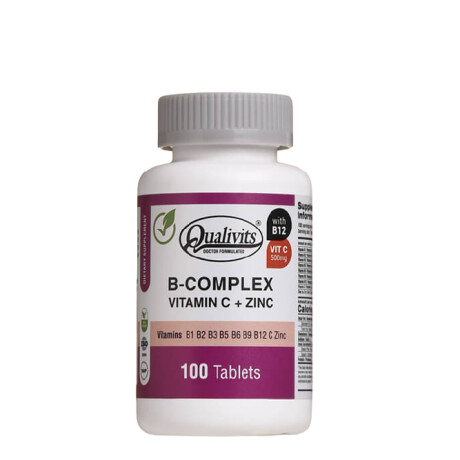 B-Complex + Vitamina C y Zinc 100caps Qualivits B-Complex + Vitamina C y Zinc 100caps Qualivits