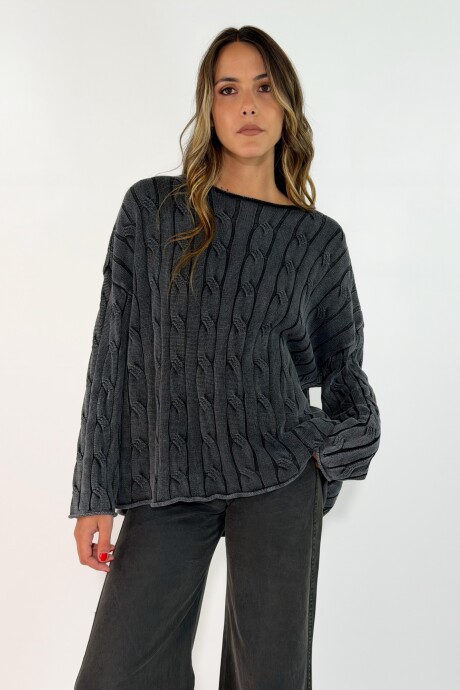 SWEATER FLORA Negro