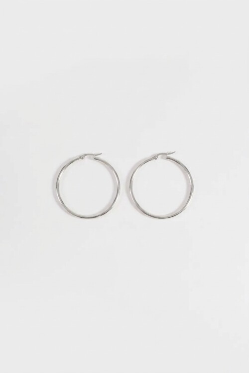 Aros acero extra large plateado