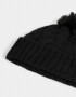 Gorro Clasico Gorro Tejido Con Pompón Negro - Negro