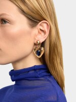 Pendientes De Corazón Con Cristal dorado