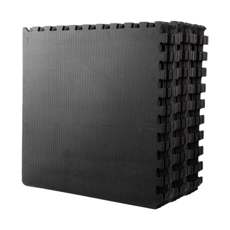Piso Goma Eva Tatami Encastrable Set 12 Baldosas 32x32x1Cm Negro