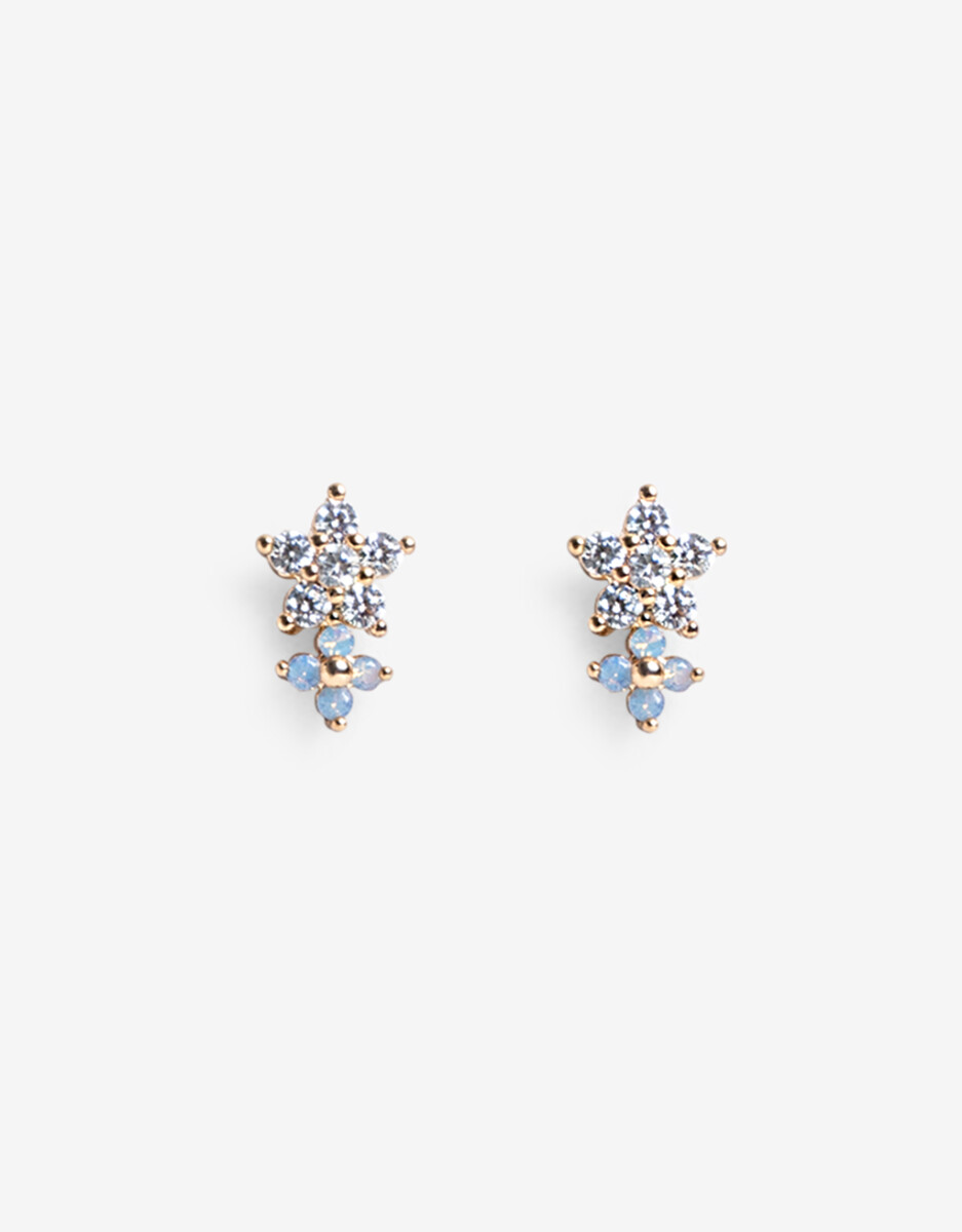 Aros Pasantes Flores En Cubic 