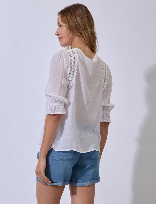 Blusa Lazo Crochet BLANCO