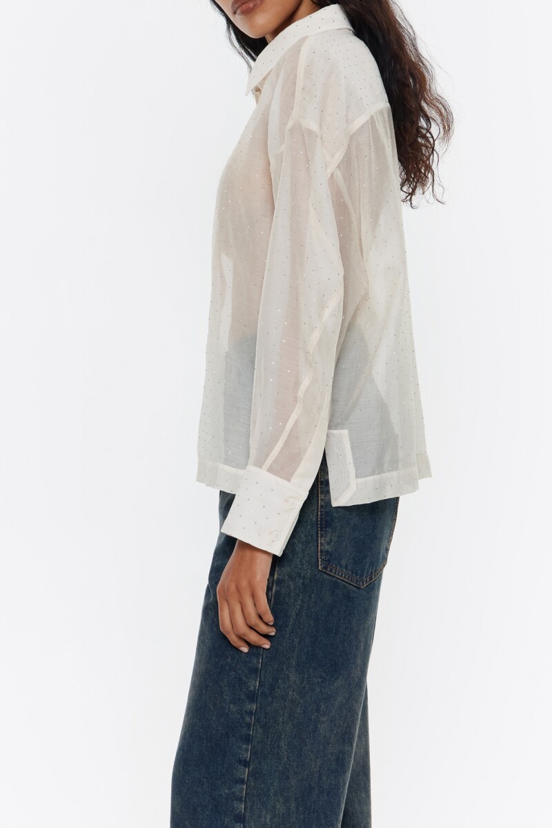 CAMISA BOXY PIEDRAS Beige