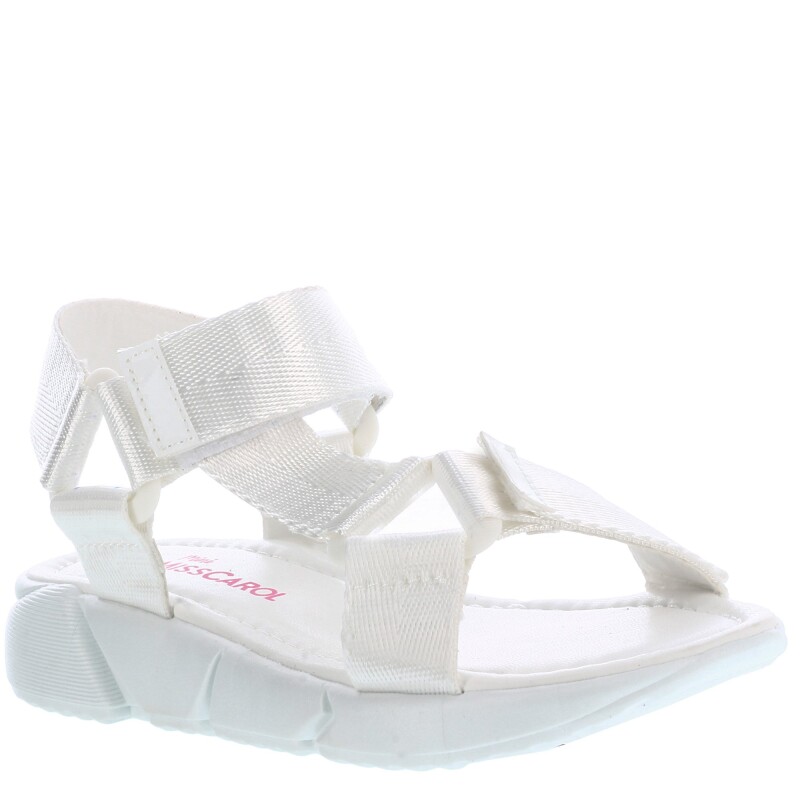 Sandalias de Niña MINI Miss Carol GRETA con cintas y velcro Blanco