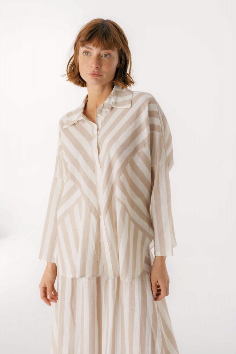 Camisa Zeia Rayas Beige
