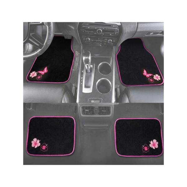 Alfombra Universal Negra De Fieltro Con Mariposas Rosa Alfombra Universal Negra De Fieltro Con Mariposas Rosa