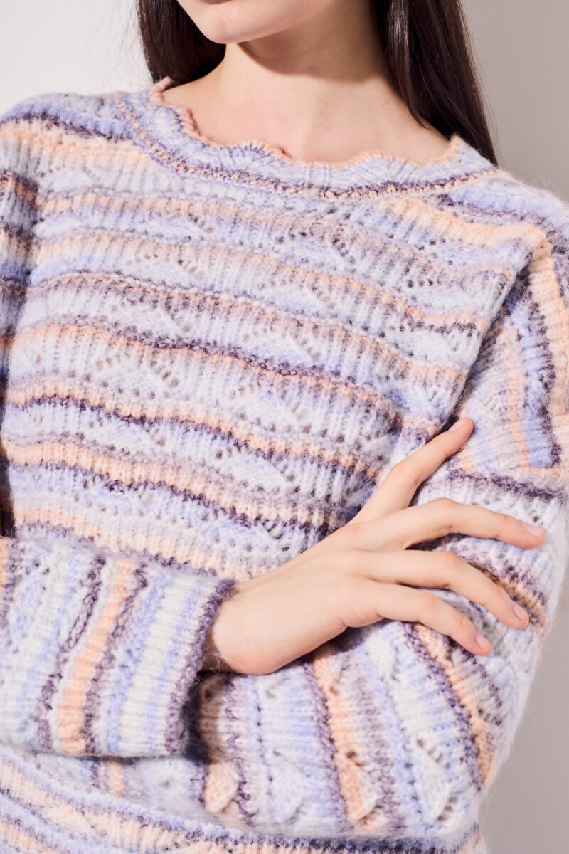Sweater Texturado Multi Celeste