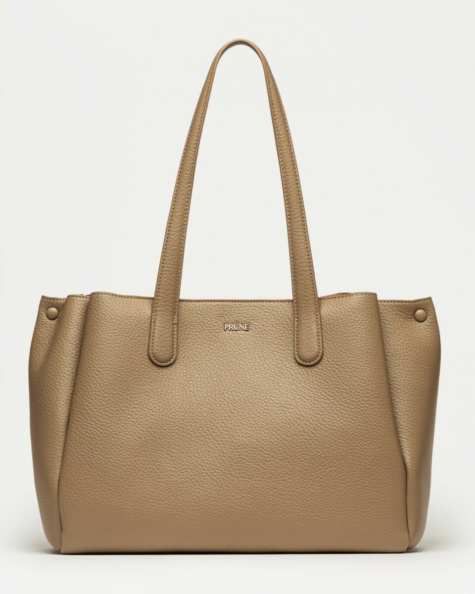 Shopper Erin en efecto cuero graneado - Taupe 