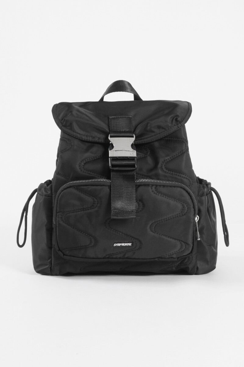 Mochila wavy con bolsillo frontal negro