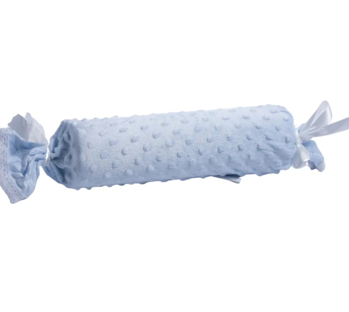 Almohadón Bebé Caramelo Topitos Celeste 7x32Cm 