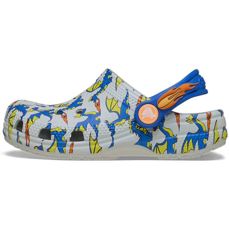 Crocs Classic Clog Dragon Graphic Gris