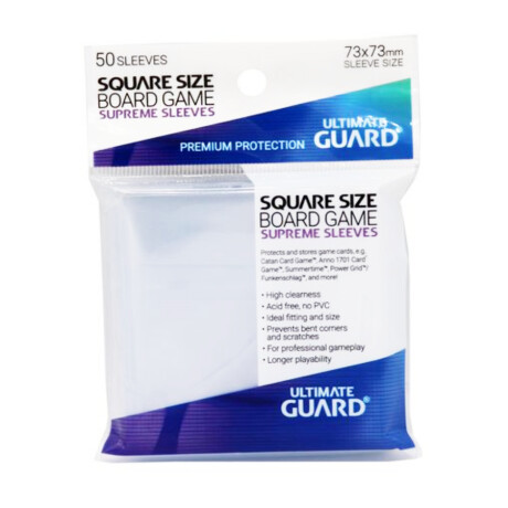 Ultimate Guard Supreme Sleeves for Board Game Cards Square - 50 Unidades Ultimate Guard Supreme Sleeves for Board Game Cards Square - 50 Unidades
