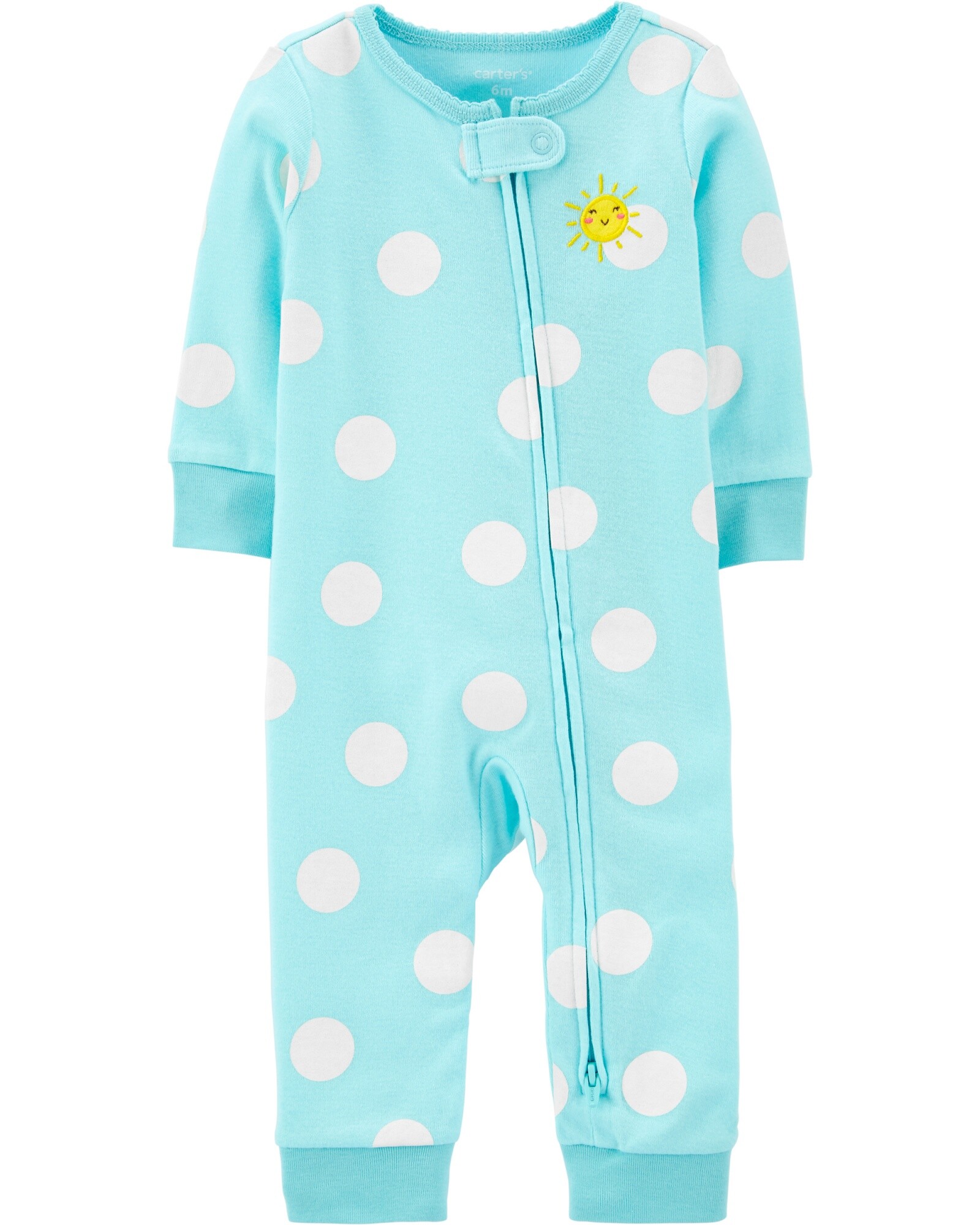 Pijama de algodón bordado diseño a lunares Sin color