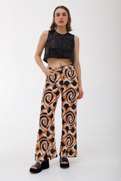 Pantalon Sophia Estampa Camel