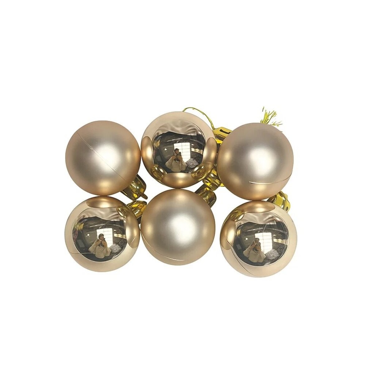 ESFERA BRILLANTE MATE 4CM X 6 UNIDADES CHAMPAGNE 