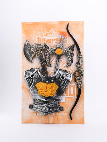 ARMAS SET ESCUDO ARCO y ESPADA MARRON