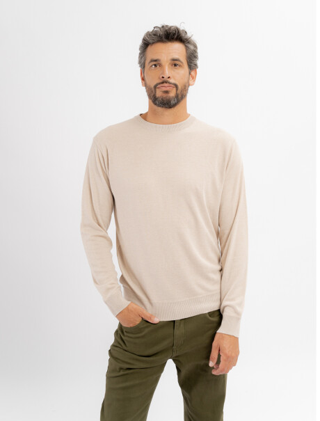 Buzo escote V Sauce beige