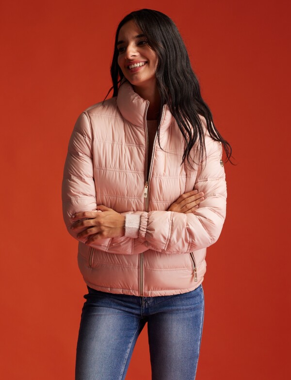 Campera Plumas Reversible ROSA