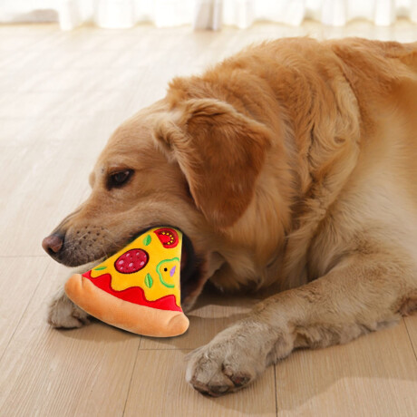 Juguete Peluche Pizza para Perros con Sonido Chillón Naranja