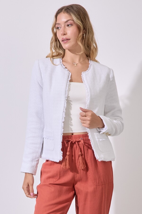 Chaqueta Tweed Crop BLANCO