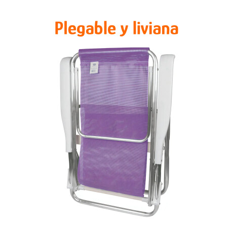 Reposera Silla Reclinable 8 Posiciones Aluminio Mor Sannet Lila